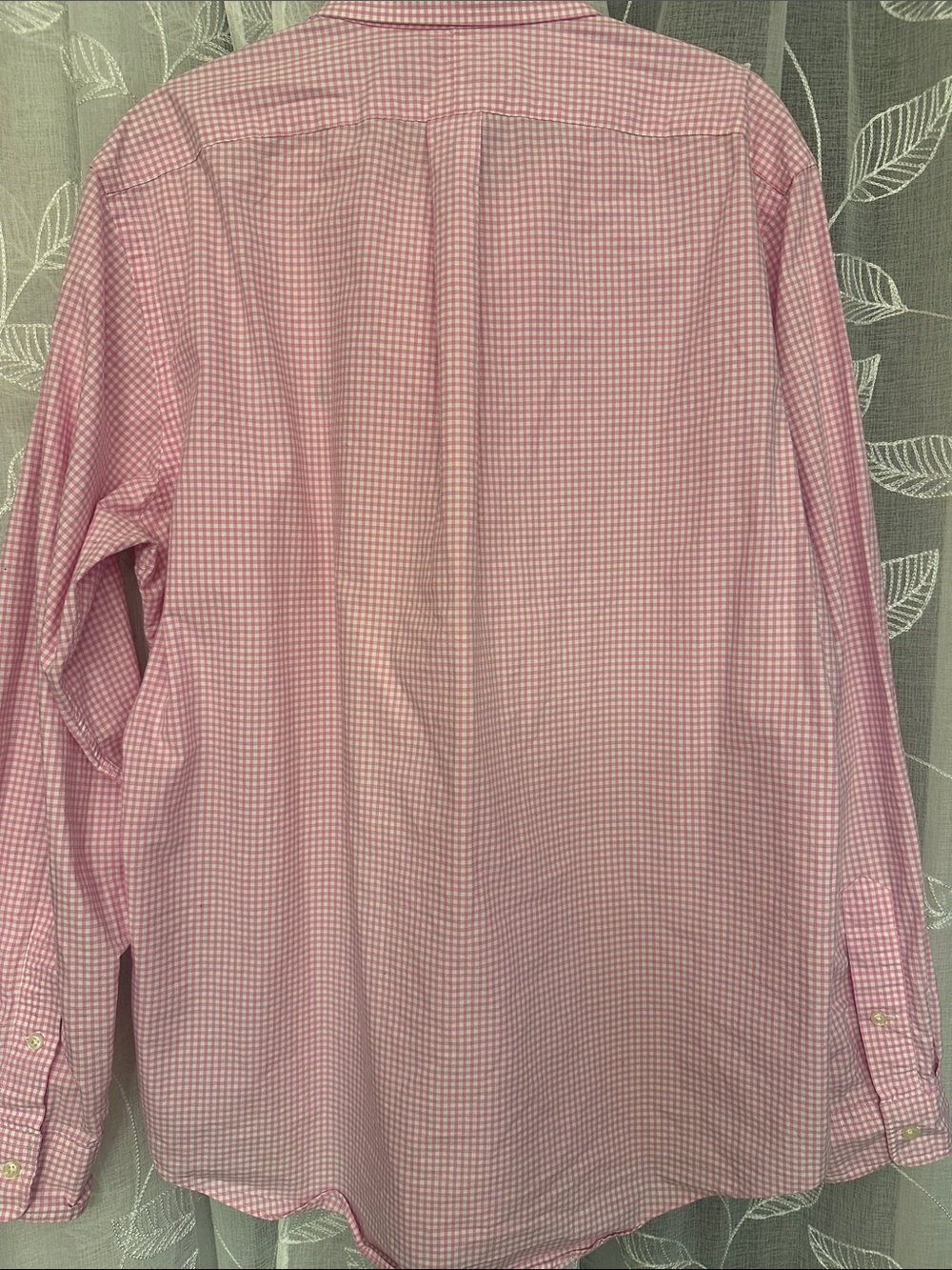 Ralph Lauren Pink Gingham Button-Down Shirt with Green Polo Logo - Picture 4 of 4